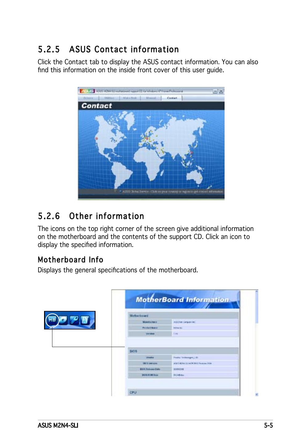 5 asus contact information, 6 other information | Asus M2N4-SLI User Manual | Page 109 / 138