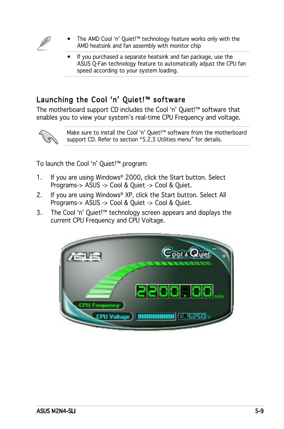 Launching the cool ‘n’ quiet!™ software | Asus M2N4-SLI User Manual | Page 113 / 138