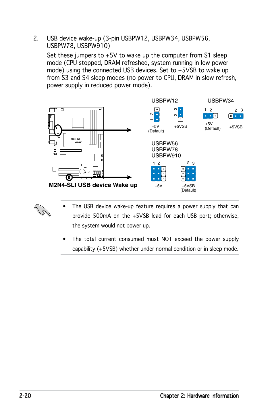 M2n4-sli usb device wake up | Asus M2N4-SLI User Manual | Page 40 / 138