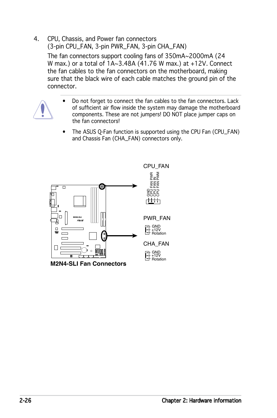 M2n4-sli fan connectors | Asus M2N4-SLI User Manual | Page 46 / 138