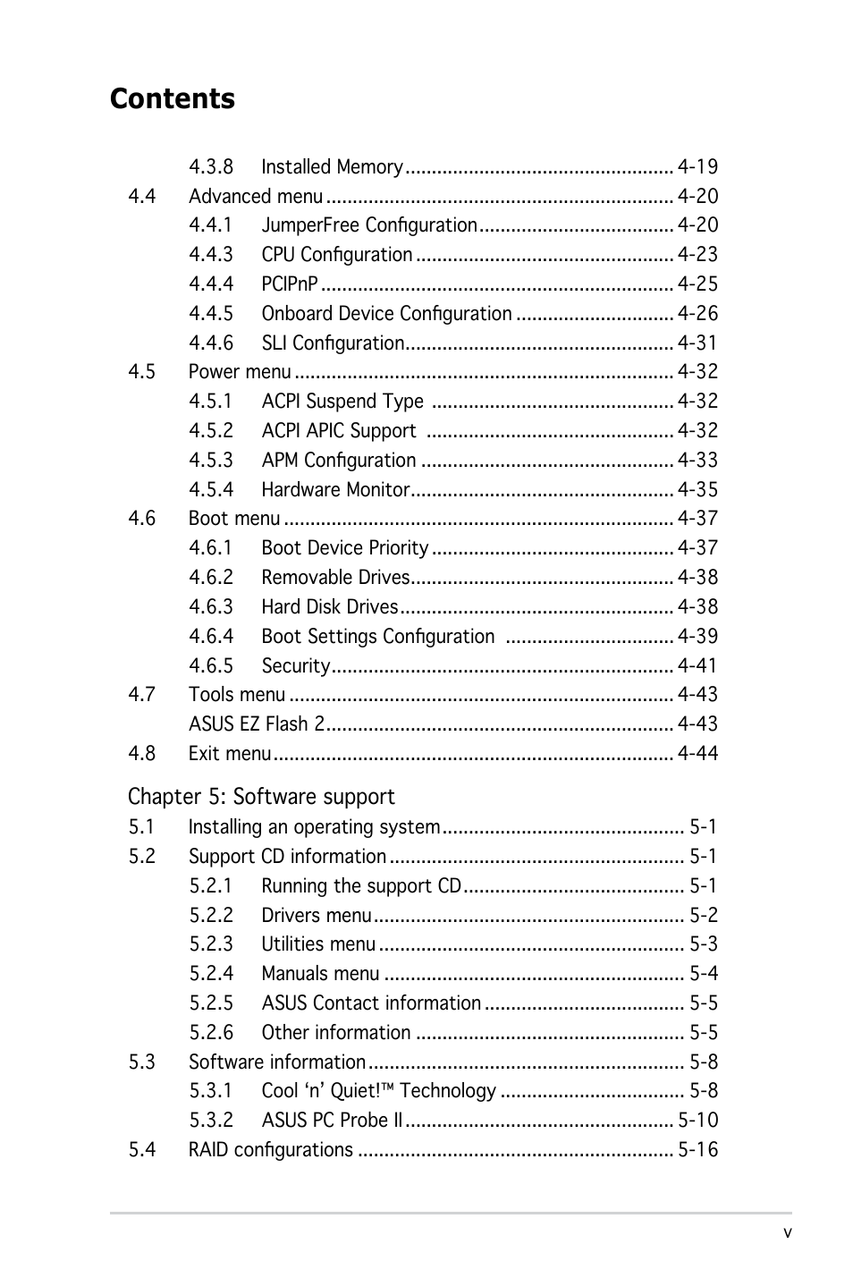 Asus M2N4-SLI User Manual | Page 5 / 138