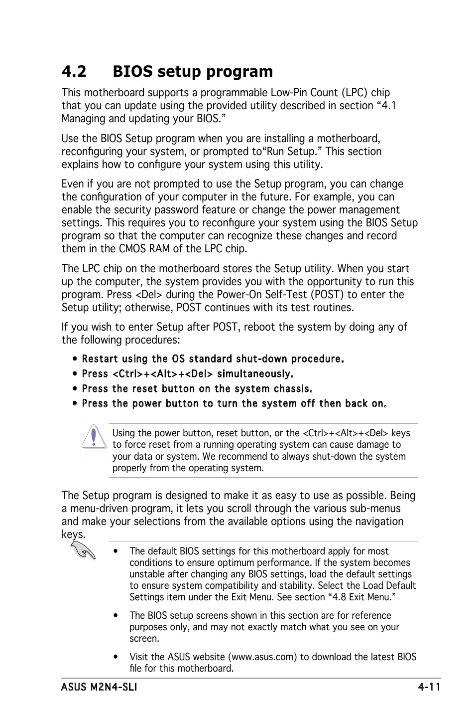 2 bios setup program | Asus M2N4-SLI User Manual | Page 68 / 138