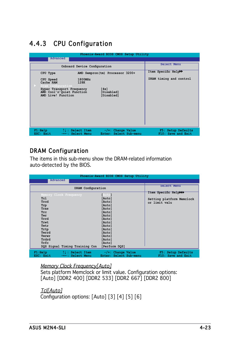 3 cpu configuration, Dram configuration | Asus M2N4-SLI User Manual | Page 80 / 138