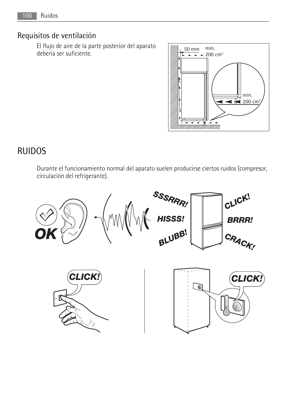 Ruidos, Click | AEG S94400CTX0 User Manual | Page 100 / 104