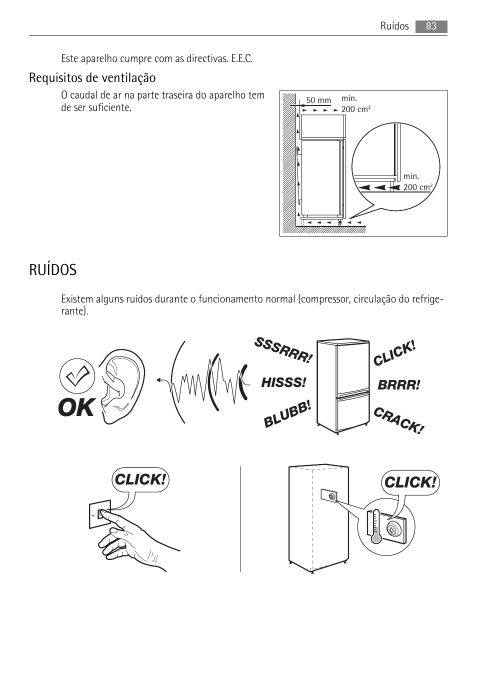 Ruídos, Click | AEG S94400CTX0 User Manual | Page 83 / 104