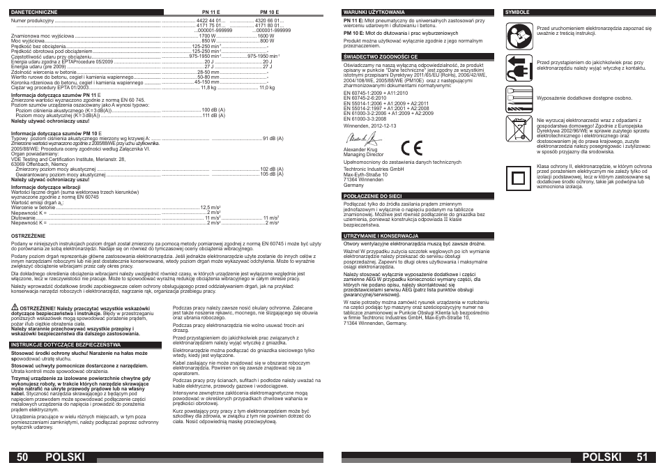 Polski | AEG PM 10 E User Manual | Page 26 / 41