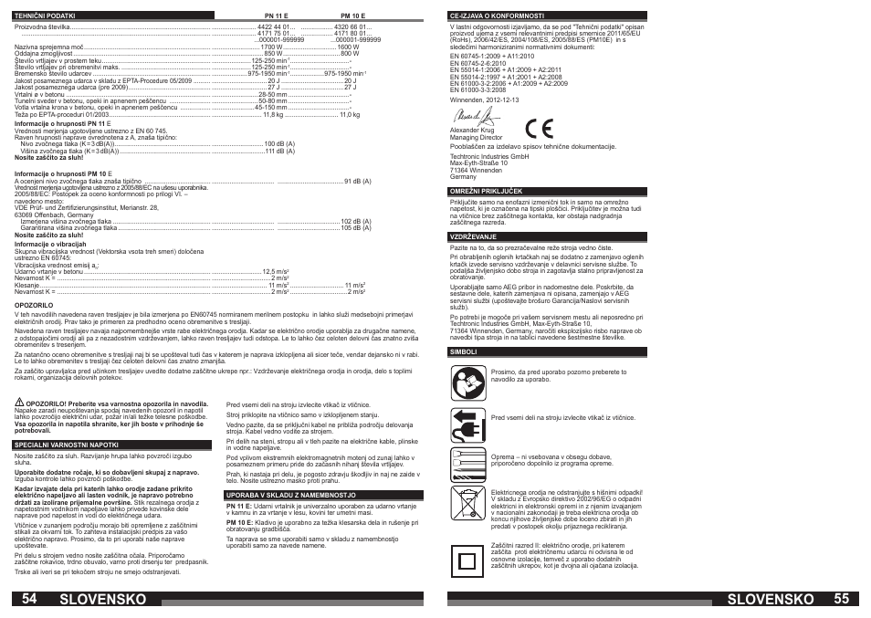 Slovensko | AEG PM 10 E User Manual | Page 28 / 41