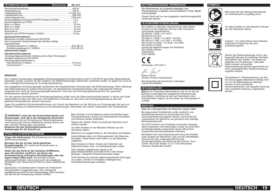 Deutsch | AEG BH 22 E User Manual | Page 10 / 37