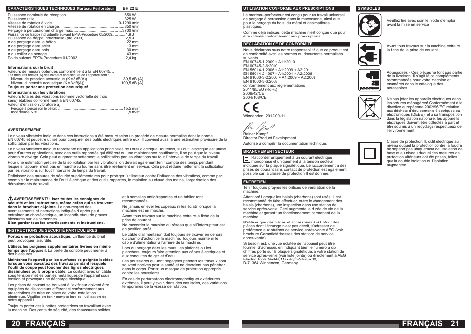 Français | AEG BH 22 E User Manual | Page 11 / 37