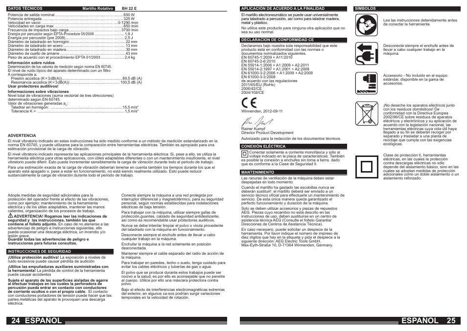 Español | AEG BH 22 E User Manual | Page 13 / 37