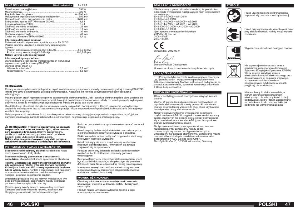 Polski | AEG BH 22 E User Manual | Page 24 / 37