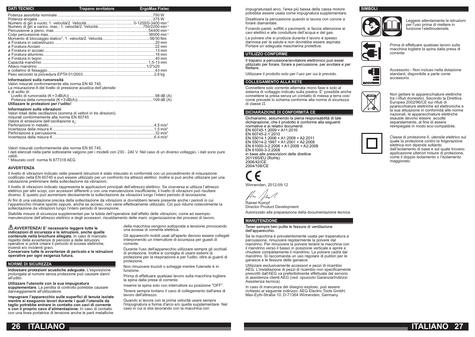 Italiano | AEG ERGOMAX User Manual | Page 14 / 39