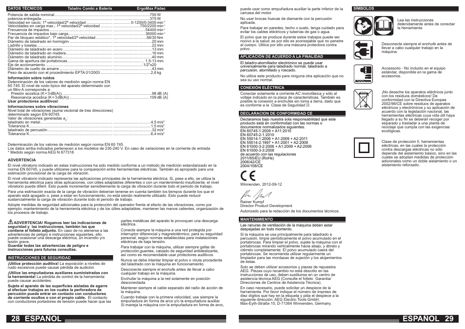 Español | AEG ERGOMAX User Manual | Page 15 / 39