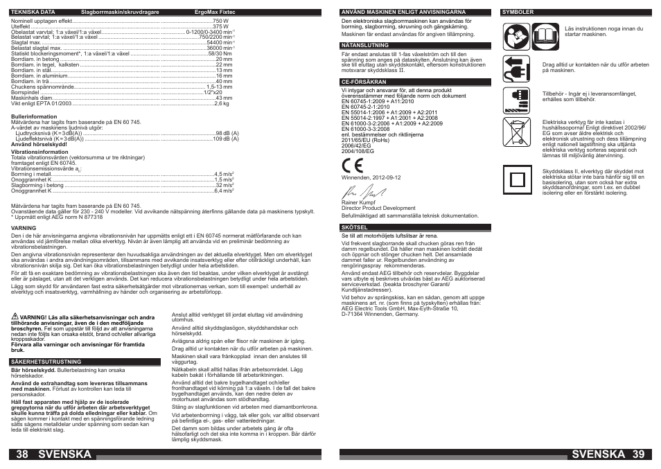 Svenska | AEG ERGOMAX User Manual | Page 20 / 39