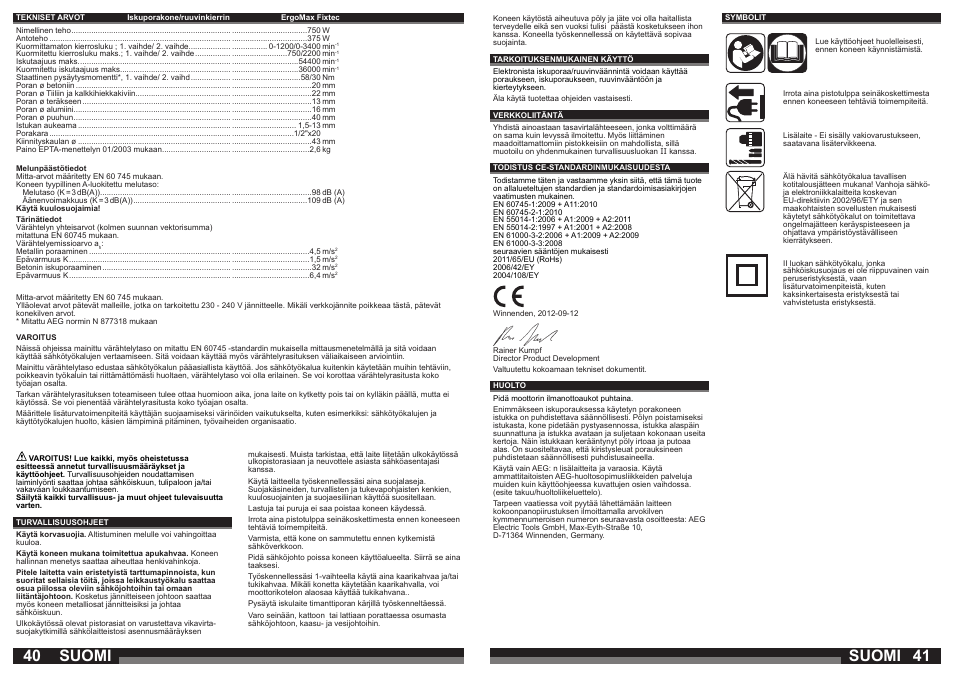 Suomi | AEG ERGOMAX User Manual | Page 21 / 39