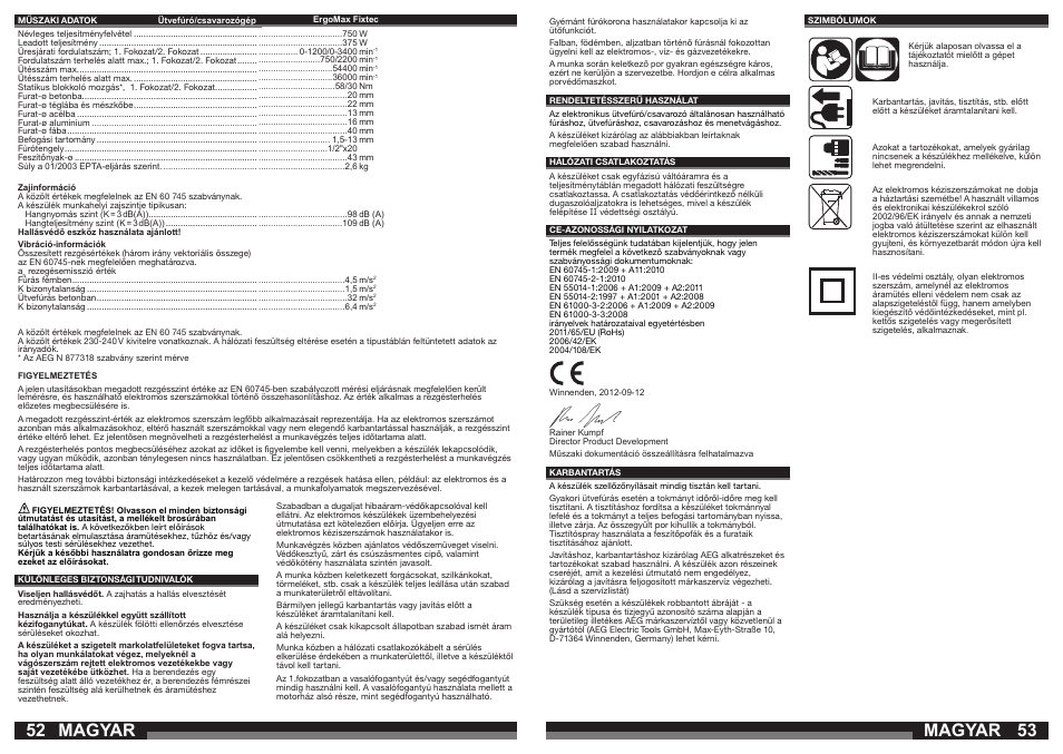 Magyar | AEG ERGOMAX User Manual | Page 27 / 39