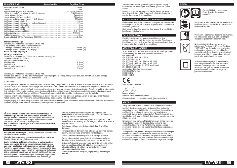Latviski | AEG ERGOMAX User Manual | Page 30 / 39