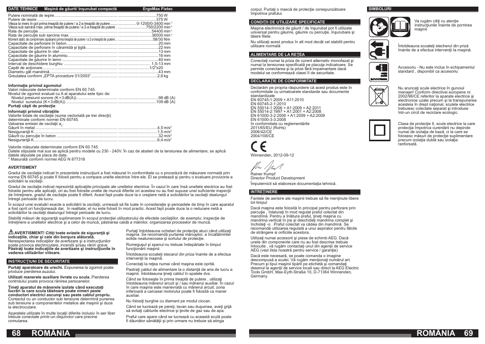 România | AEG ERGOMAX User Manual | Page 35 / 39