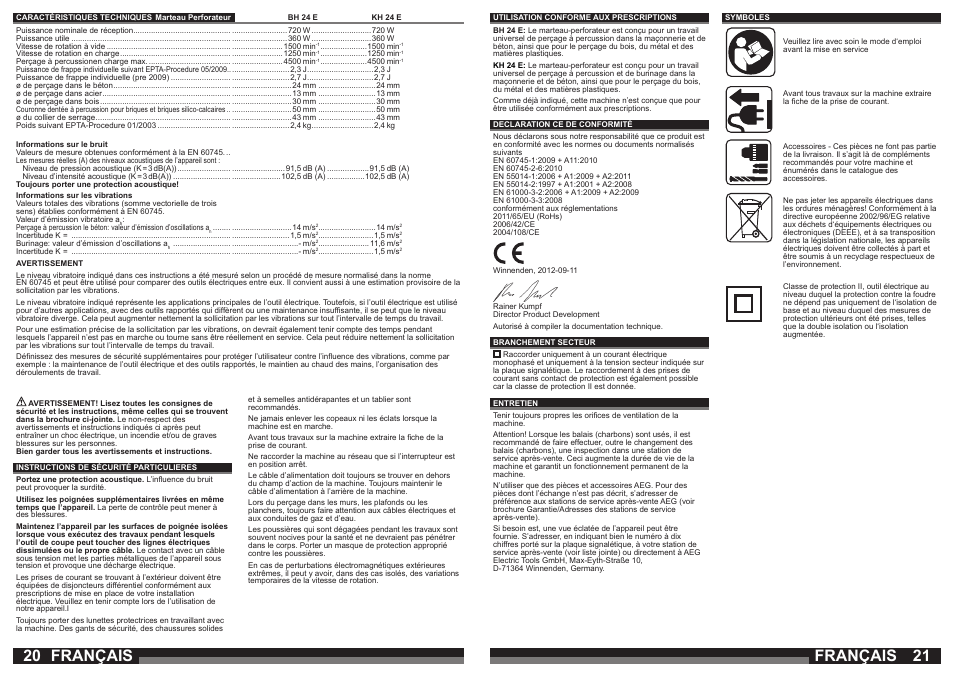 Français | AEG BH 24 E User Manual | Page 11 / 37