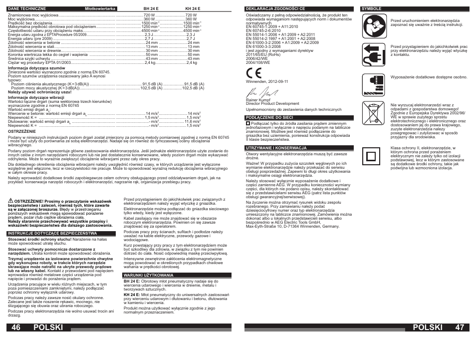 Polski | AEG BH 24 E User Manual | Page 24 / 37