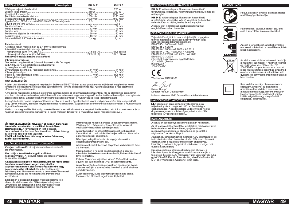 Magyar | AEG BH 24 E User Manual | Page 25 / 37