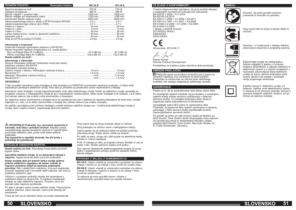Slovensko | AEG BH 24 E User Manual | Page 26 / 37