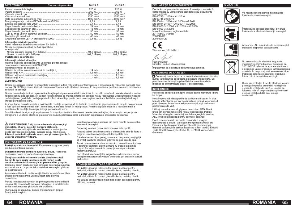 România | AEG BH 24 E User Manual | Page 33 / 37