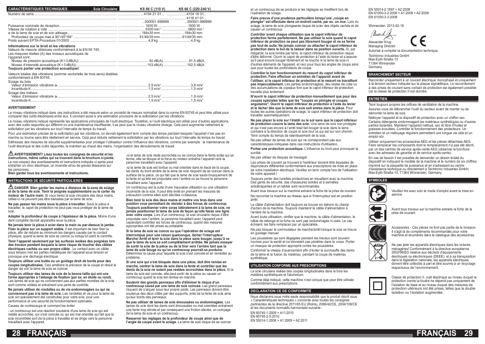 Français | AEG KS 66 C User Manual | Page 15 / 41
