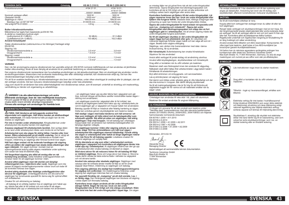 Svenska | AEG KS 66 C User Manual | Page 22 / 41