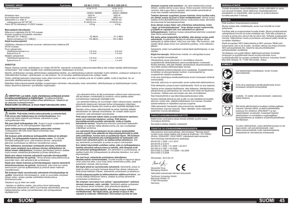 Suomi | AEG KS 66 C User Manual | Page 23 / 41