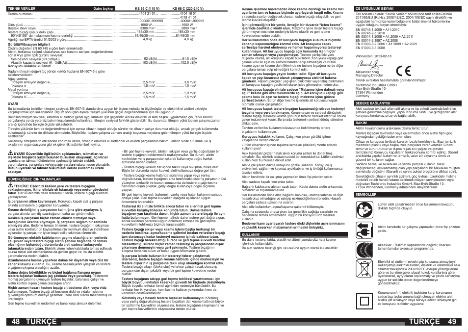 Türkçe | AEG KS 66 C User Manual | Page 25 / 41