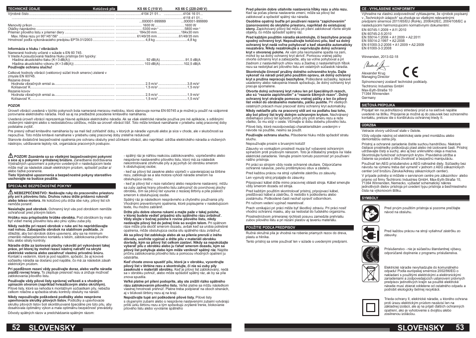 Slovensky | AEG KS 66 C User Manual | Page 27 / 41