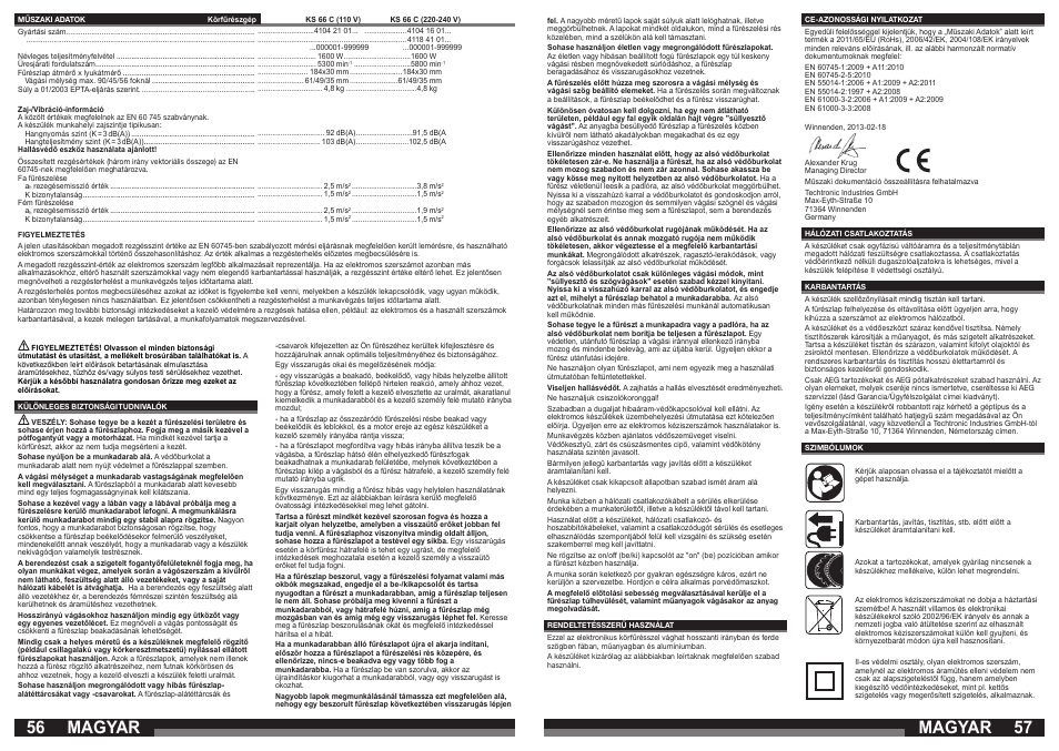Magyar | AEG KS 66 C User Manual | Page 29 / 41