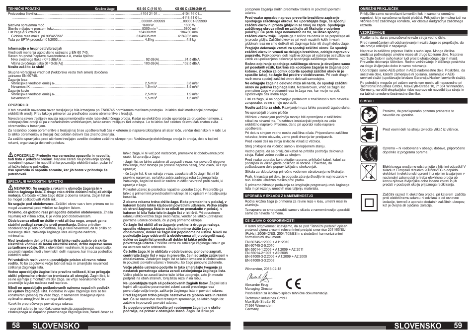 Slovensko | AEG KS 66 C User Manual | Page 30 / 41