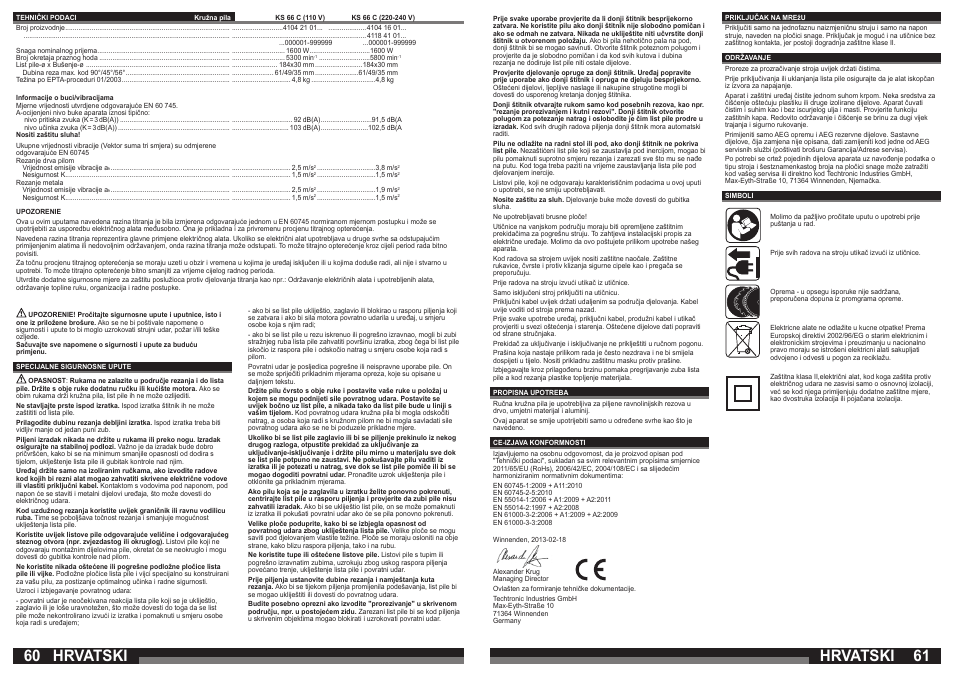 Hrvatski | AEG KS 66 C User Manual | Page 31 / 41