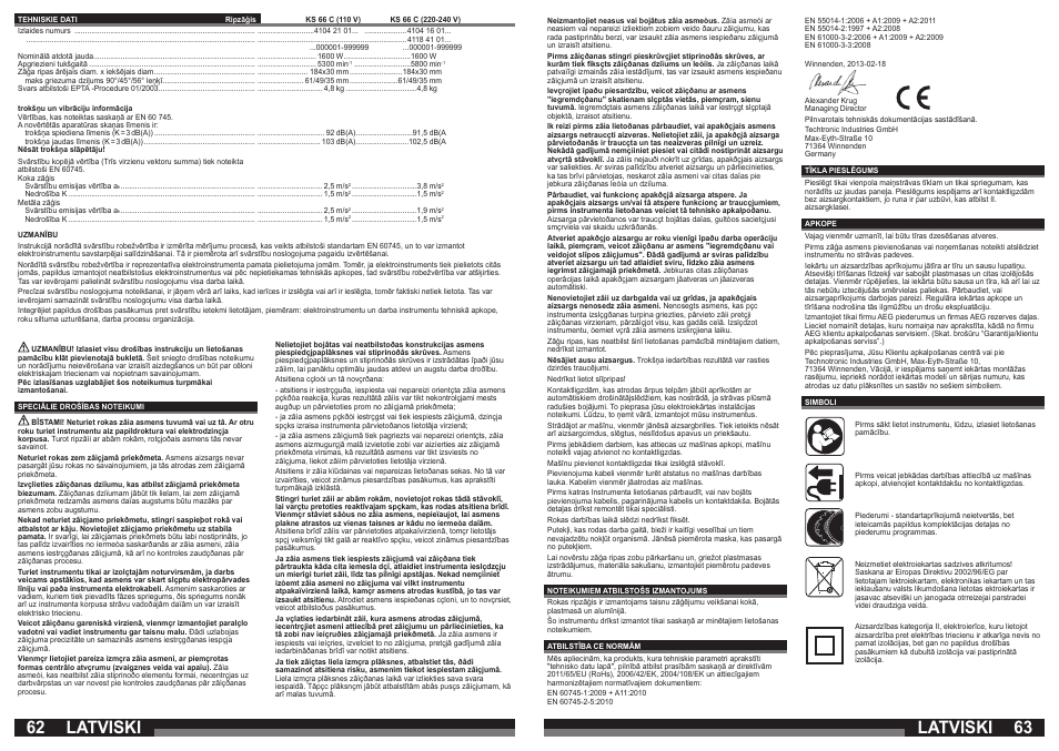 Latviski | AEG KS 66 C User Manual | Page 32 / 41