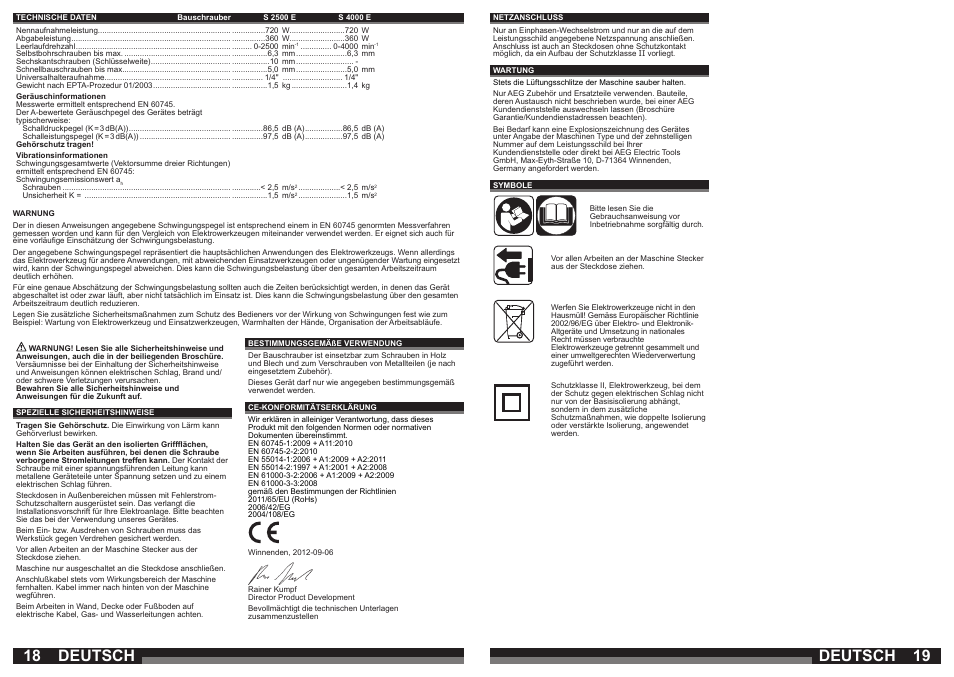 Deutsch | AEG S 4000 E User Manual | Page 10 / 37