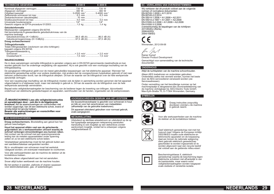 Nederlands | AEG S 4000 E User Manual | Page 15 / 37