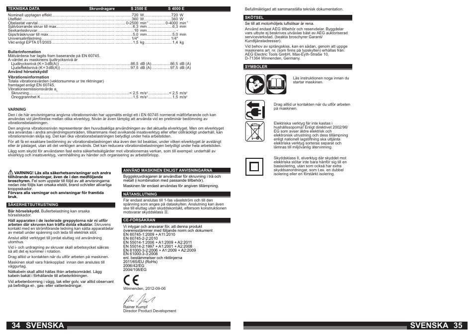 Svenska | AEG S 4000 E User Manual | Page 18 / 37