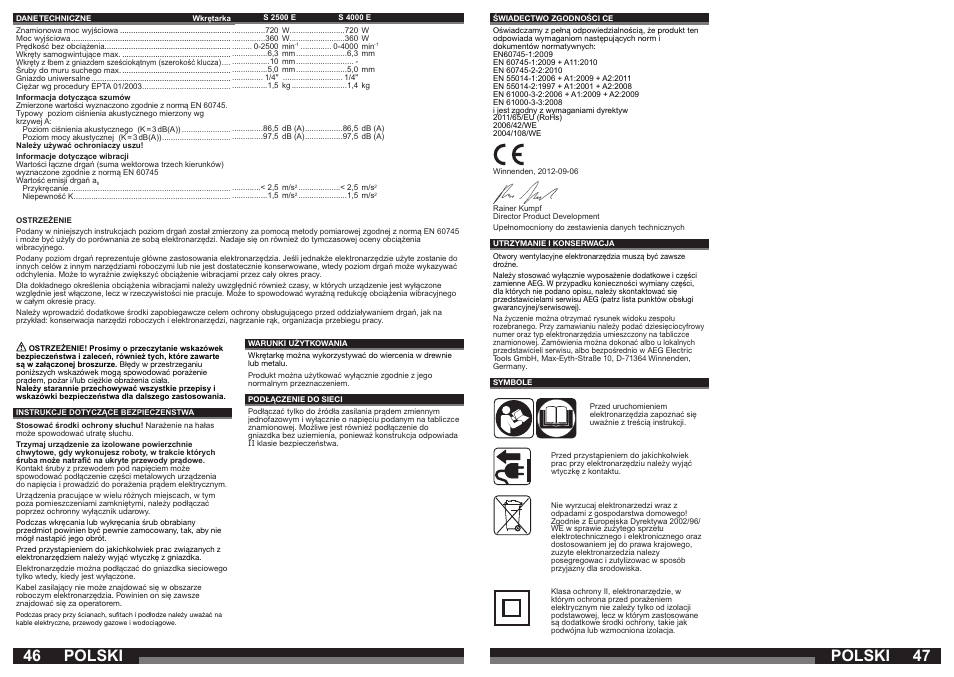 Polski | AEG S 4000 E User Manual | Page 24 / 37
