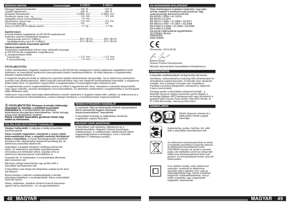 Magyar | AEG S 4000 E User Manual | Page 25 / 37