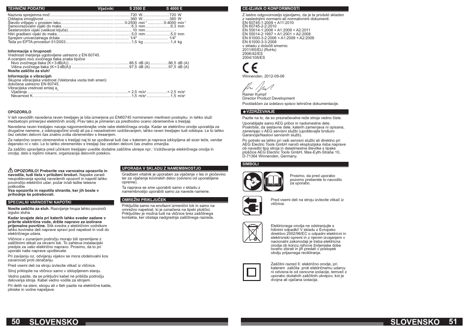 Slovensko | AEG S 4000 E User Manual | Page 26 / 37