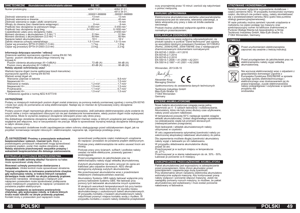 Polski | AEG BSB 18C LI User Manual | Page 25 / 37