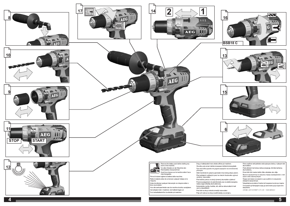 AEG BSB 18C LI User Manual | Page 3 / 37