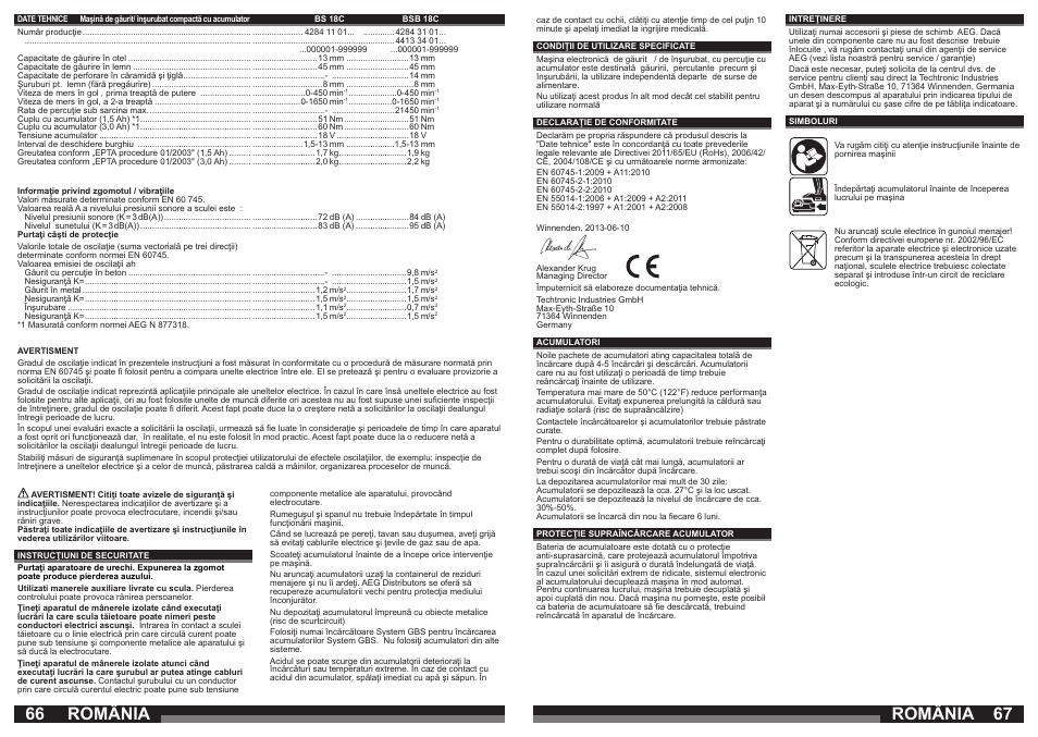 România | AEG BSB 18C LI User Manual | Page 34 / 37