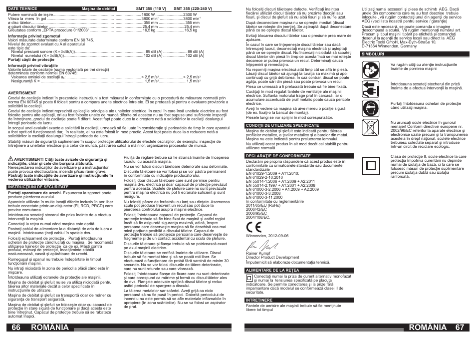 România | AEG SMT 355 User Manual | Page 34 / 39