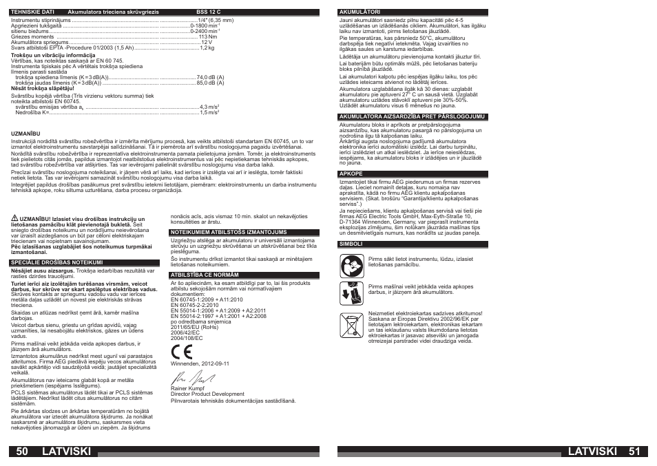 Latviski | AEG BSS 12C User Manual | Page 26 / 34