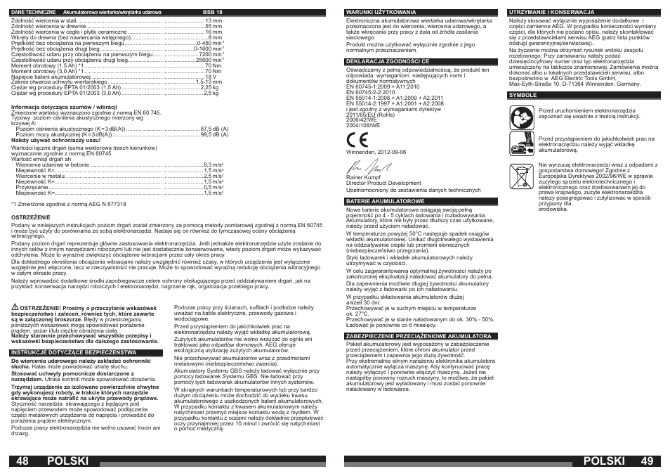 Polski | AEG BSB 18 LI User Manual | Page 25 / 37