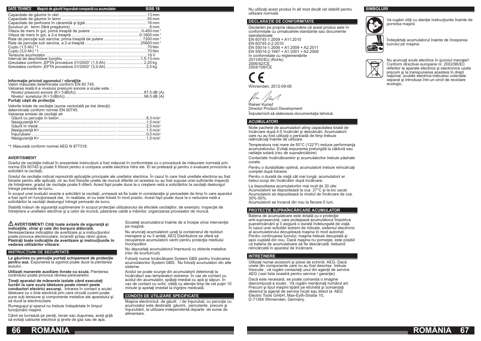 România | AEG BSB 18 LI User Manual | Page 34 / 37