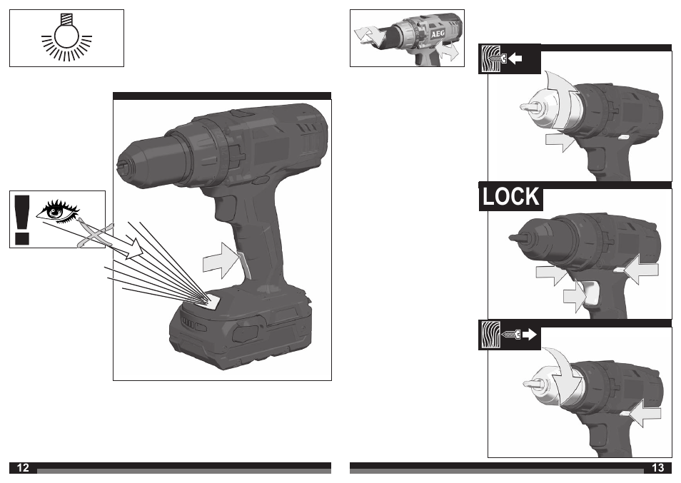 Lock | AEG BSB 18 LI User Manual | Page 7 / 37